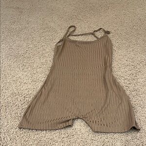 SHEIN Brown Ribbed Jumpsuit